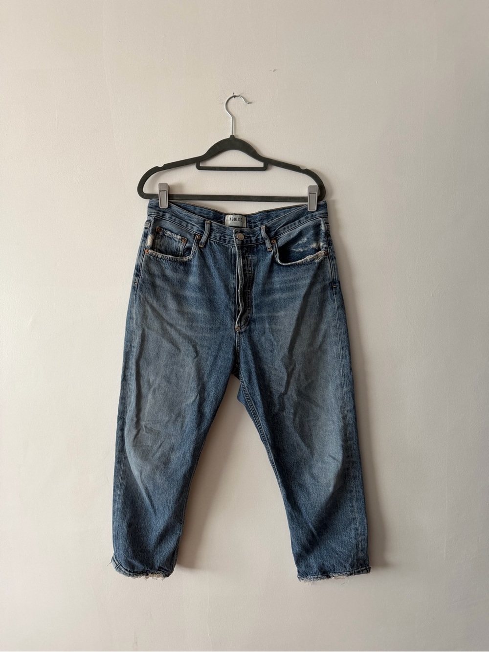 AGOLDE Riley High Rise Straight Crop Jeans in Frequency (Petite 21" Inseam) 29